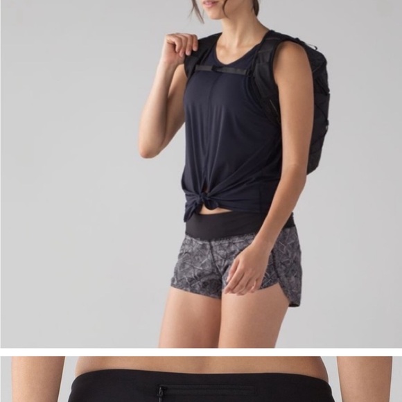 Lululemon Speed Short Formation Alpine White Black NWT Size 6 - Picture 2 of 8